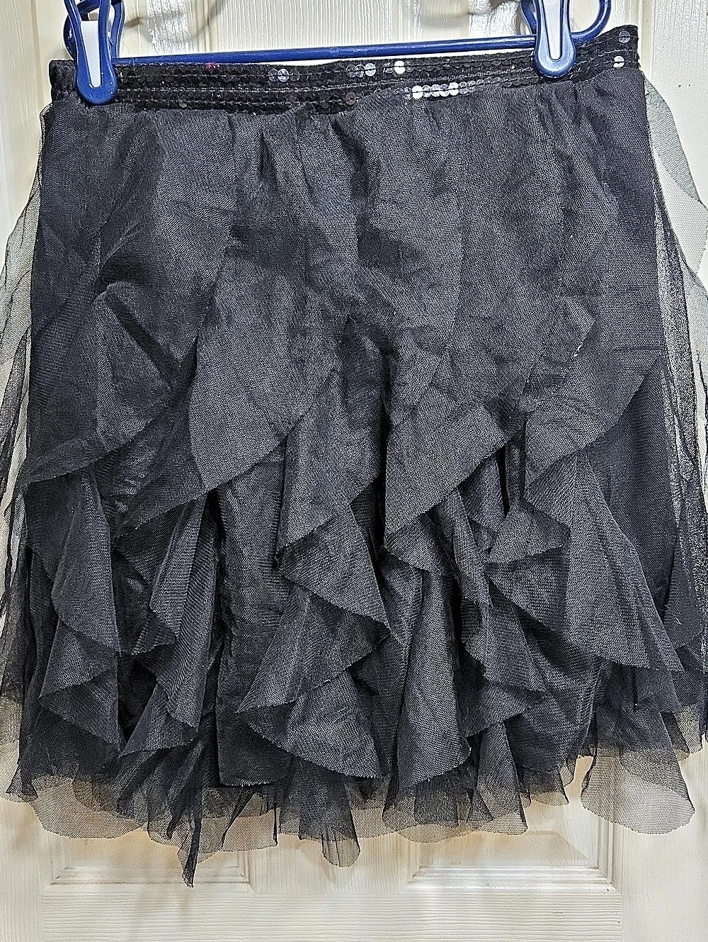 Black Ruffle Mini Skirt Like New